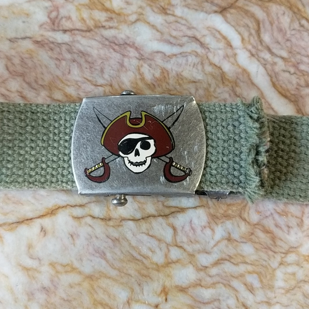 Web Belt Pirate Buckle